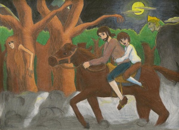 Нарисовать иллюстрацию к балладе Лесной царь