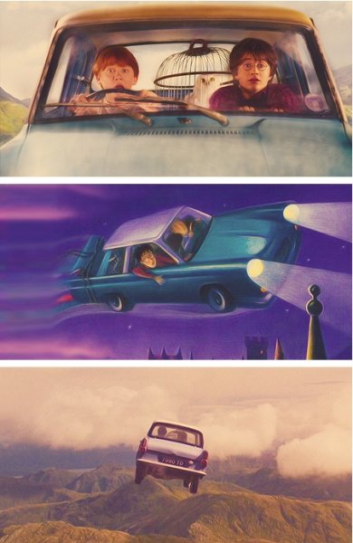 Гарри Поттер и Тайная комната Гарри и Рон в машине