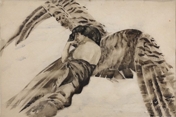 Картина "летящий демон", Михаил Врубель, 1899