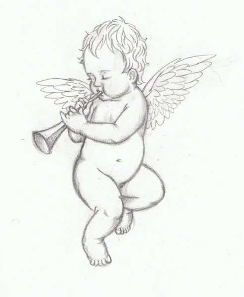 Рисунки для срисовки ангелочки