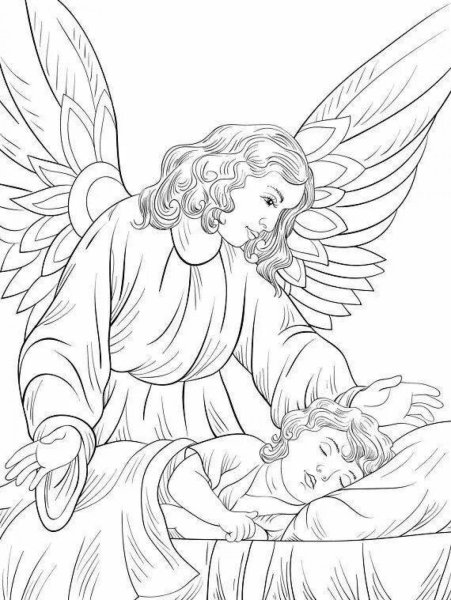Раскраски ангела хранителя для детей