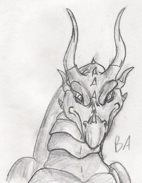 Лицо дракона рисунок карандашом
