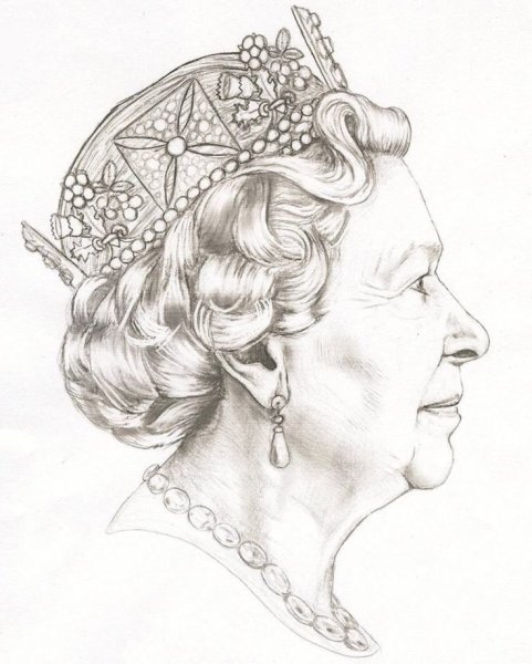 Королева Елизавета вторая портрет профиль