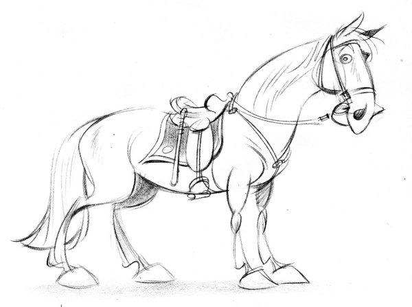 Лошадь рисунок набросок