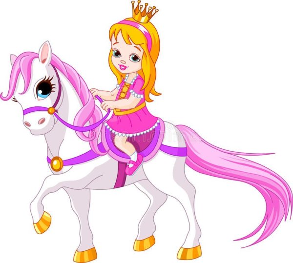 Принцесса сидит на лошади