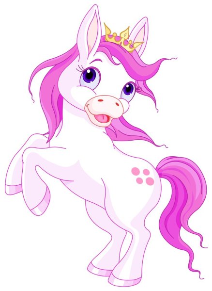 Мультяшная розовая лошадка