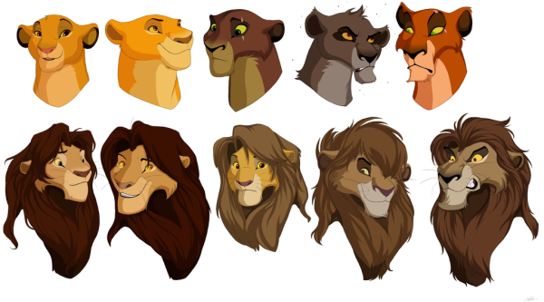 Рисунки льва из короля льва