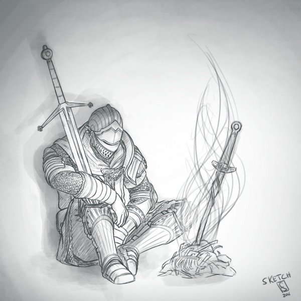 Рисунок рыцаря для срисовки