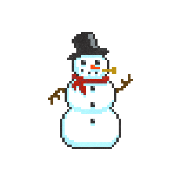 Пиксельный Снеговик