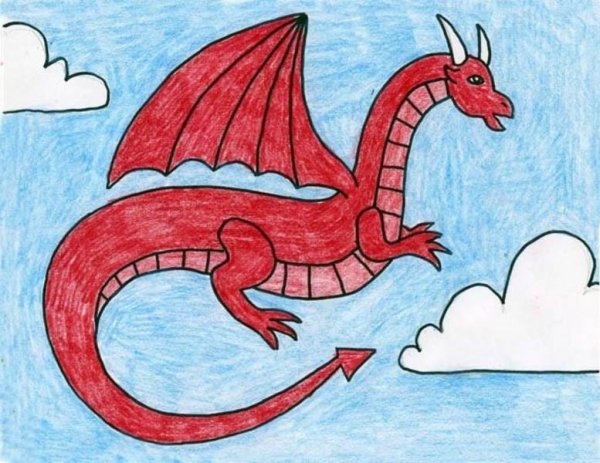 Дракон для рисования для детей