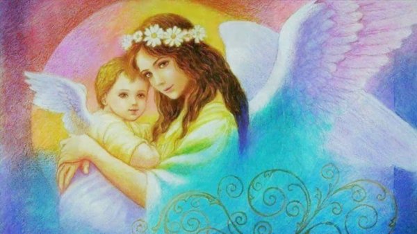 Ангел мама и ребенок