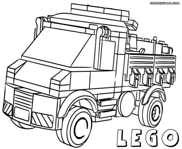 LEGO полицейский грузовик раскраска
