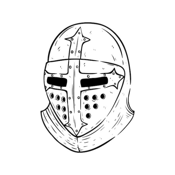Шлем рыцаря раскраска для детей