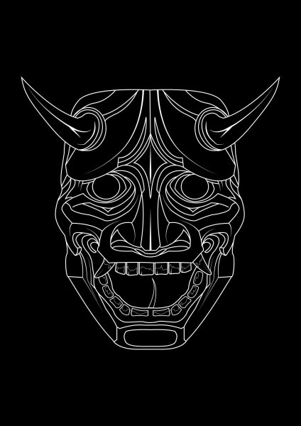 Японская маска демона самурая Ханья