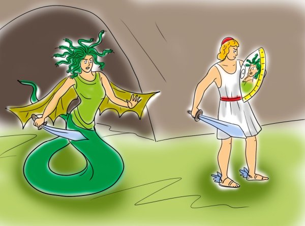 Храбрый Персей и медуза горбуна