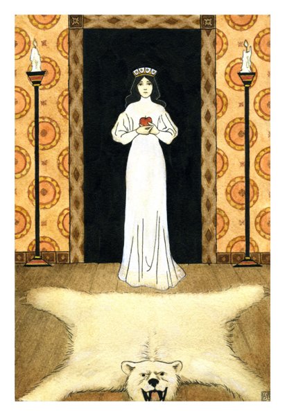 Иллюстрация к сказке о мертвой царевне и семи богатырях