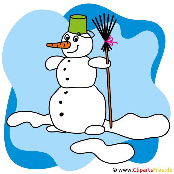 Снеговик с метлой рисунок