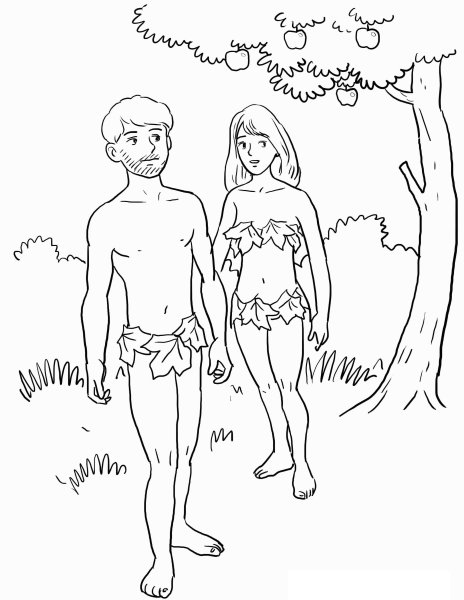 Адам и ева рисунок