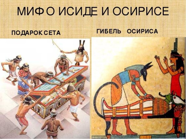 Миф об Осирисе и Исиде рисунок