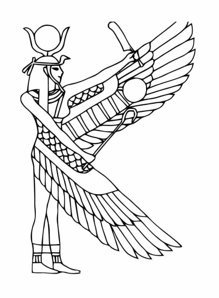 Богиня Исида древнеегипетский рисунок