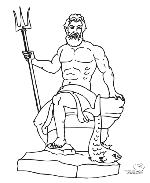 Посейдон Бог древней Греции рисунок