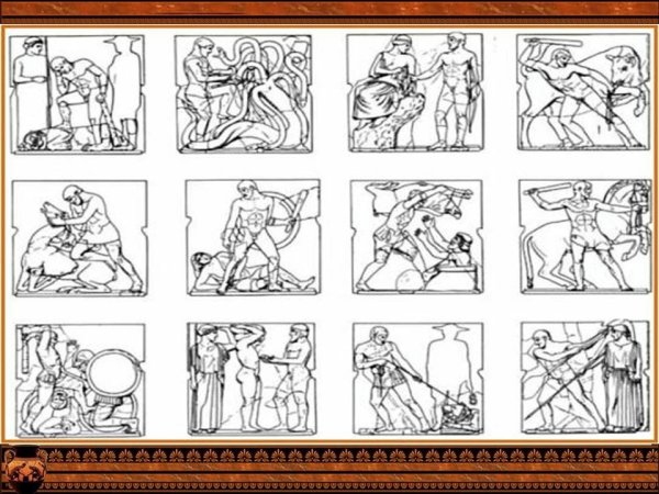 Мифы древней Греции 12 подвигов Геракла рисунок