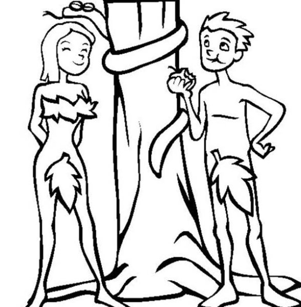 Адам и ева рисунок карандашом