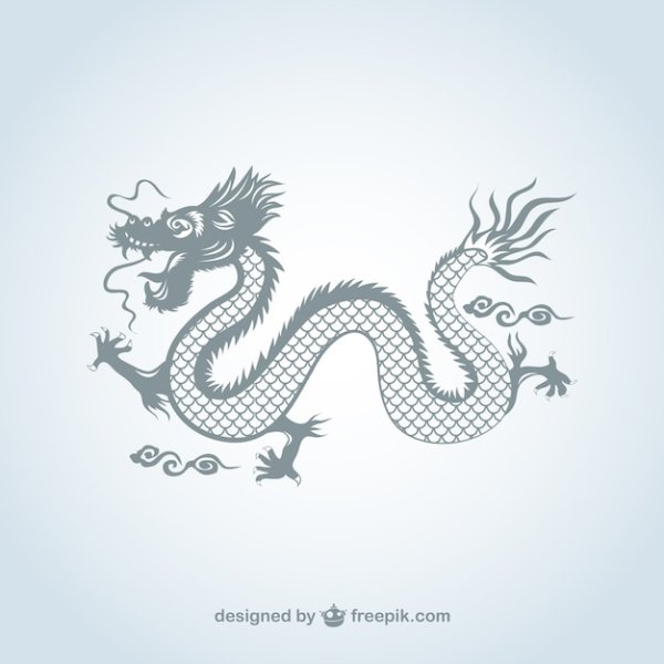 Минималистичный китайский дракон