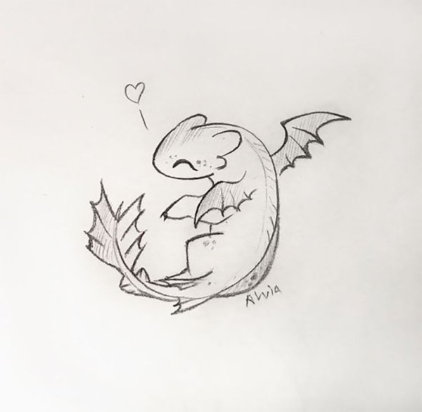 Рисунки минималистичный дракон