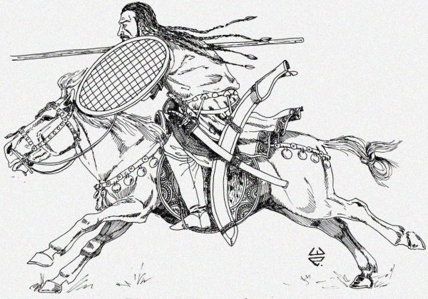 Монгольский воин раскраска