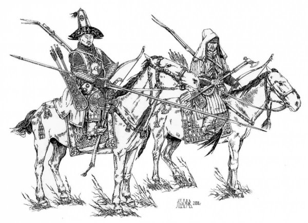 Рисунки монгольский воин