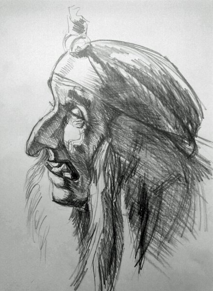 Портрет бабы яги рисунок Георгий Милляр