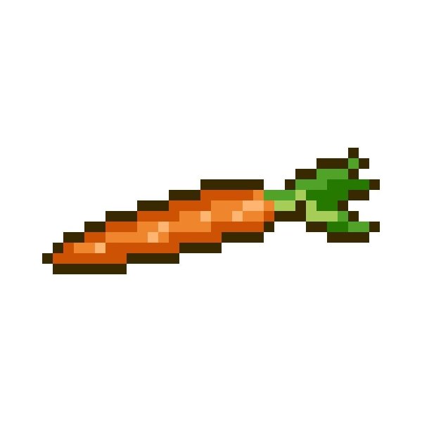 Золотая морковка пиксель арт