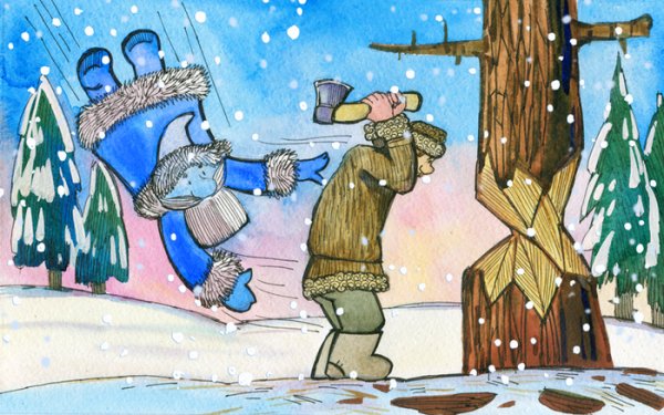 Иллюстрация к сказке два Мороза