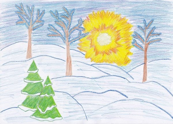 Рисунок к стихотворению Мороз и солнце день чудесный