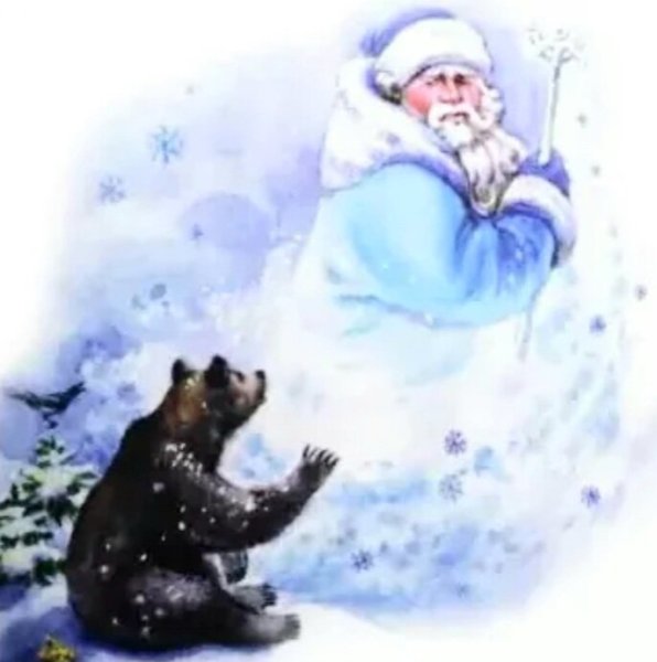Сказка заяц Косач медведь и дед Мороз