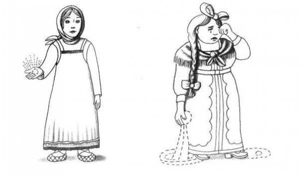 Иллюстрация к сказке Мороз Иванович рукодельница и Ленивица