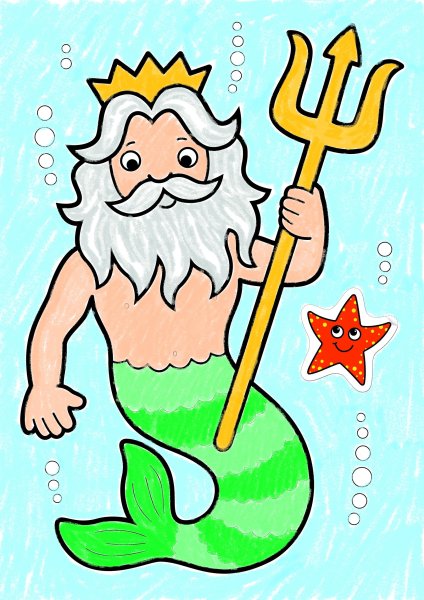 Морской царь Нептун для детей