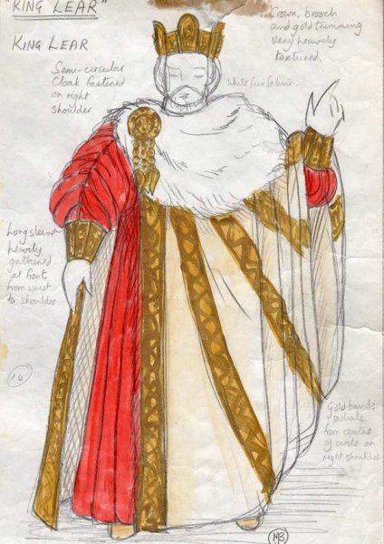 Эскиз театрального костюма короля