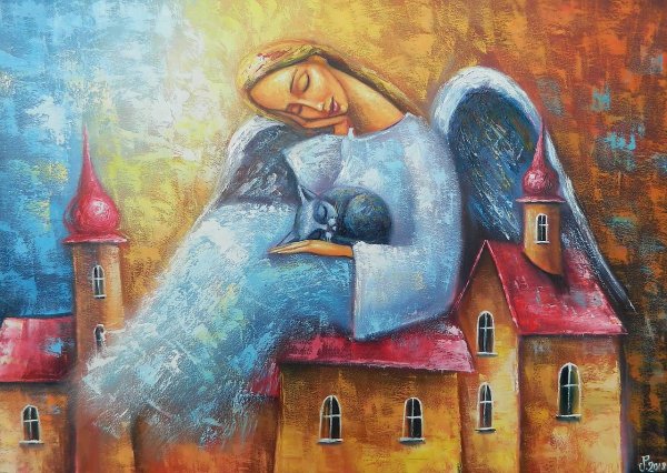 Художник Анна Ермолаева картина "ангел-хранитель"