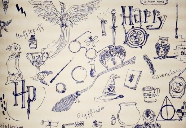 Маленькие рисуночки на тему Гарри Поттер