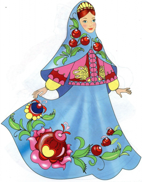 Иллюстрации девочки в народных костюмах