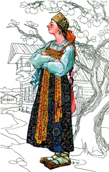Девушка в русском народном костюме