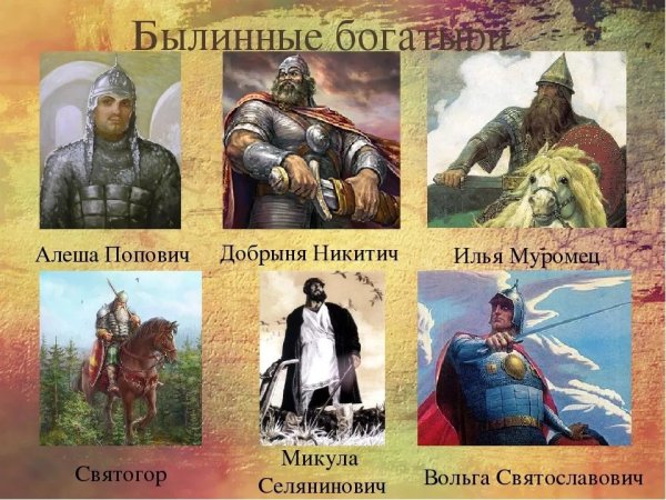 Былинные герои древней Руси Илья Муромец