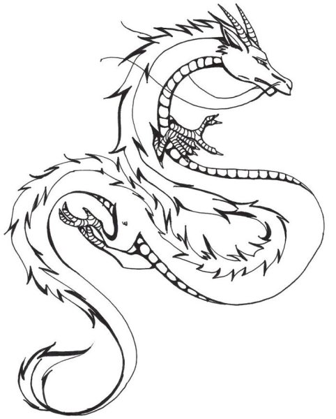 Набросок для рисования китайского дракона