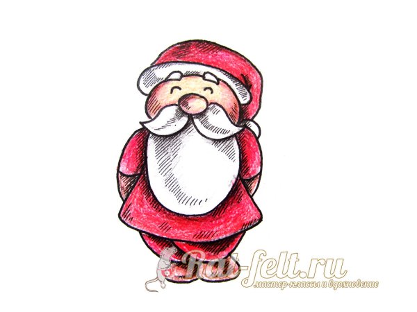 Легкое рисование Деда Мороза