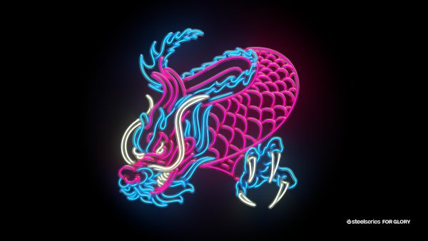 Неоновый китайский дракон