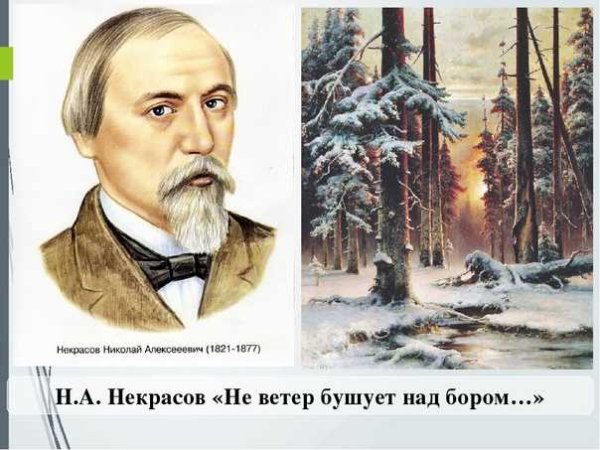 Николай Алексеевич Некрасов не ветер бушует над бором