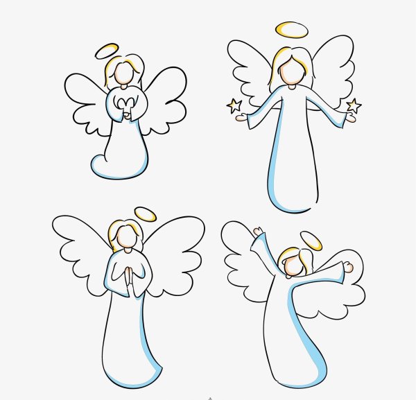Рисунки ангелов для срисовки