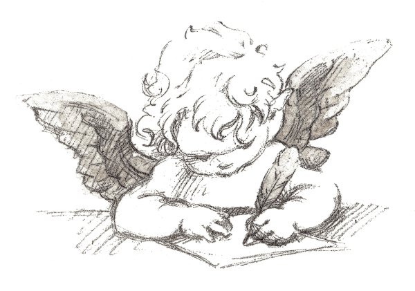 Ангелочек рисунок карандашом